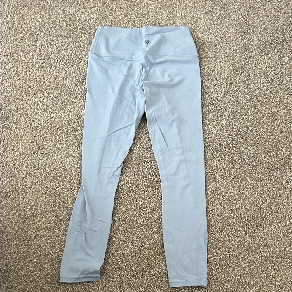 Light Blue Athleta Full Length High-Waisted Leggings